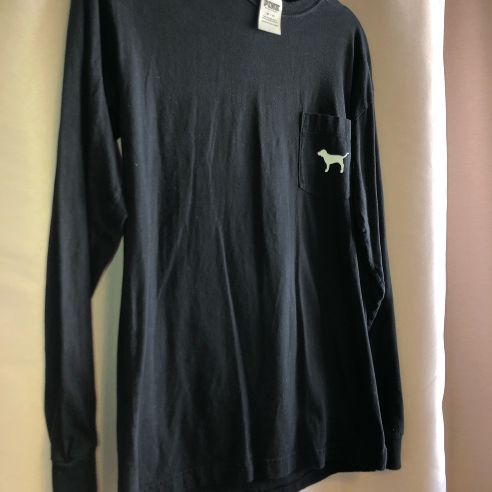 Victoria Secret Pink: Black “Love Pink” Crewneck